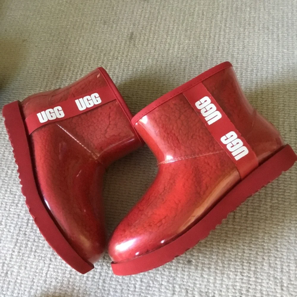 UGG Girls' Glossy Red Short Boot
